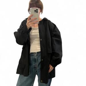 Vintage Black Windbreaker Jacket